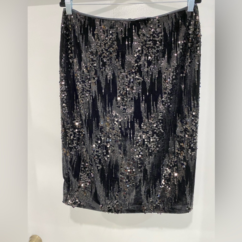 Bisou Bisou Black Sequin Pencil Skirt